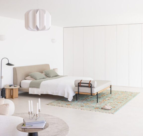 Pardoseală din beton arhitectural Architop în dormitor.